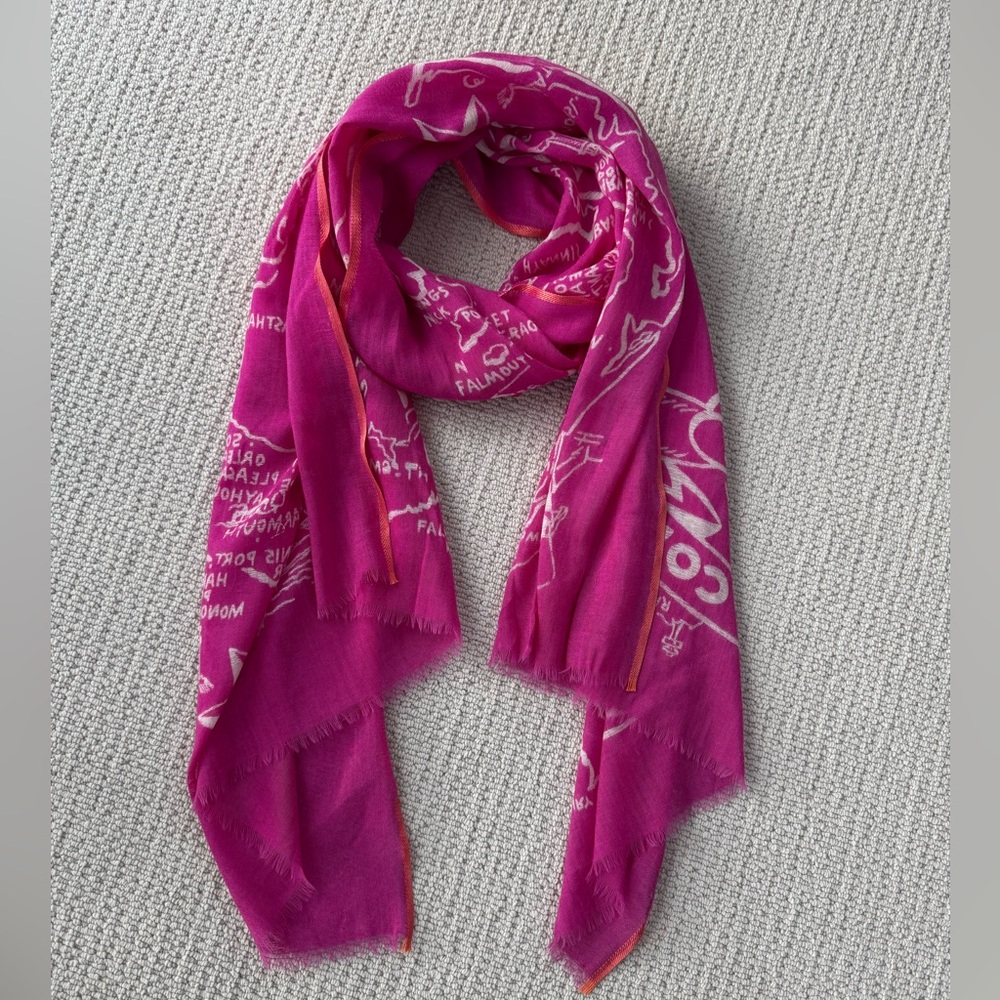 J Crew Cape Cod Map Wrap Scarf